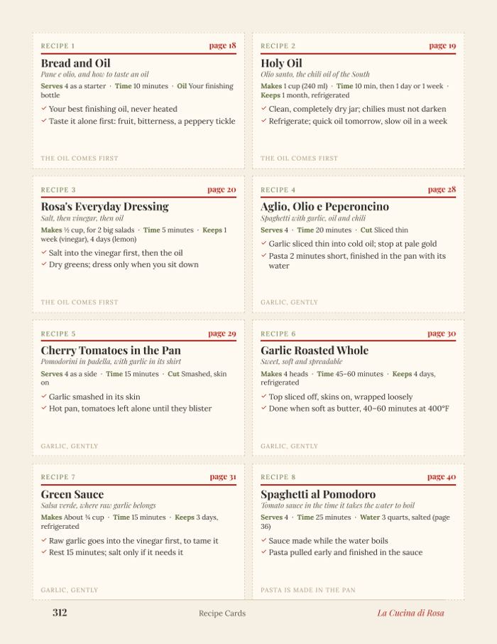 Page 312, a page of recipe cards